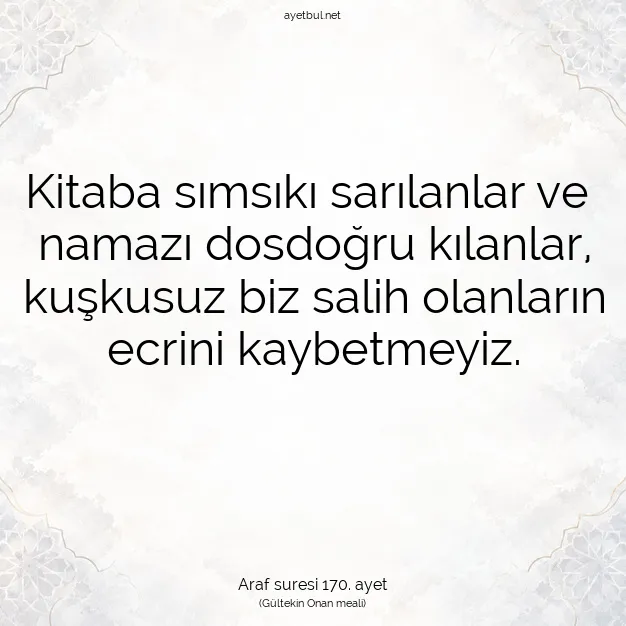 Ayetbul | Kuran Mealleri | Quran | Araf suresi 170. ayet
