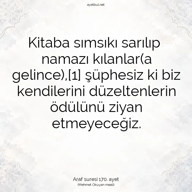 Ayetbul | Kuran Mealleri | Quran | Araf suresi 170. ayet