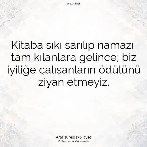 Ayetbul | Kuran Mealleri | Quran | Araf suresi 170. ayet