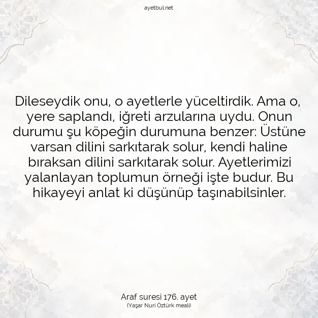 Ayetbul | Kuran Mealleri | Quran | Araf suresi 176. ayet