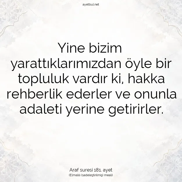 Ayetbul | Kuran Mealleri | Quran | Araf suresi 181. ayet
