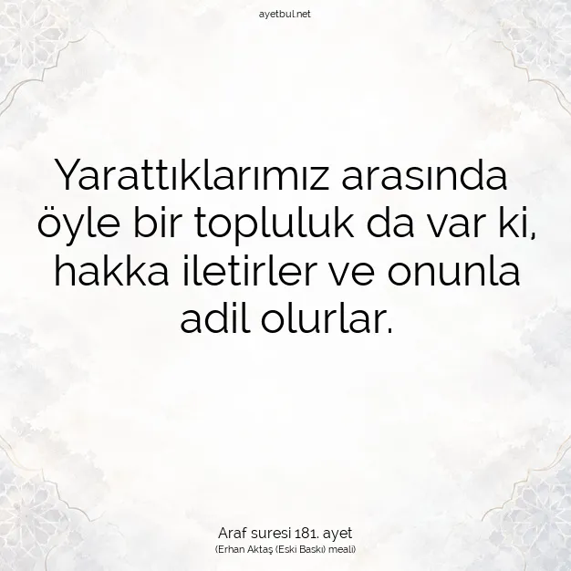 Ayetbul | Kuran Mealleri | Quran | Araf suresi 181. ayet