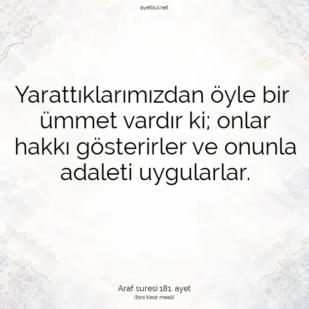 Ayetbul | Kuran Mealleri | Quran | Araf suresi 181. ayet