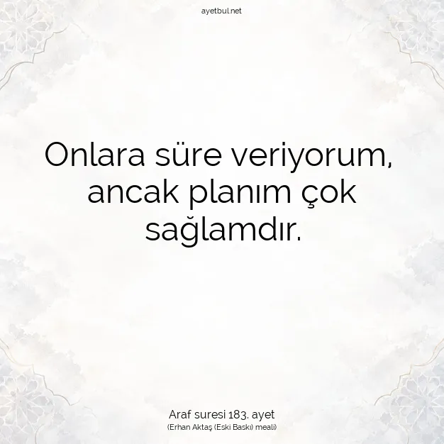 Ayetbul | Kuran Mealleri | Quran | Araf suresi 183. ayet