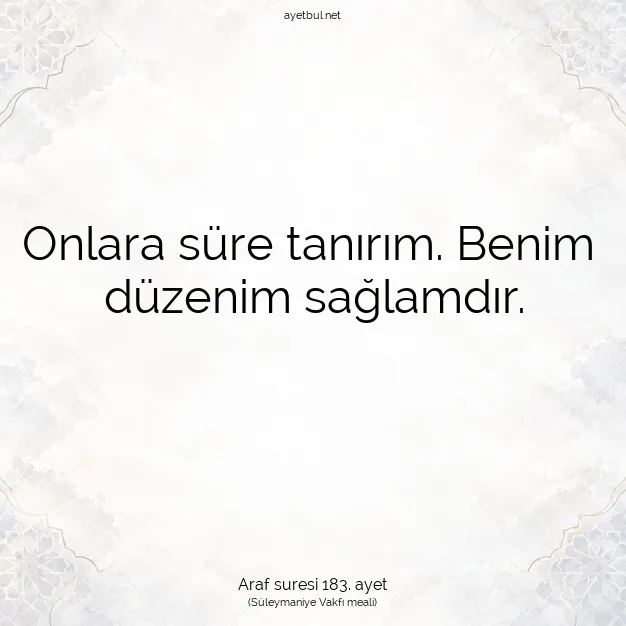 Ayetbul | Kuran Mealleri | Quran | Araf suresi 183. ayet