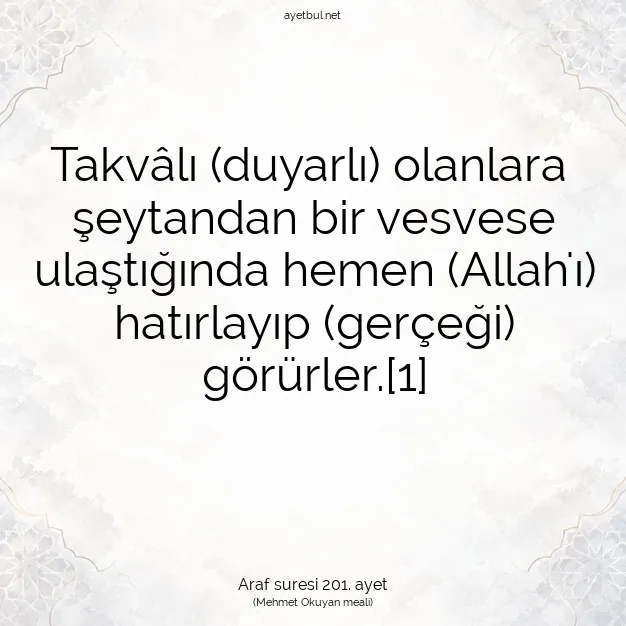 Ayetbul | Kuran Mealleri | Quran | Araf suresi 201. ayet