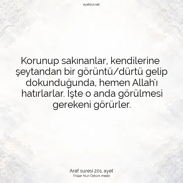 Ayetbul | Kuran Mealleri | Quran | Araf suresi 201. ayet