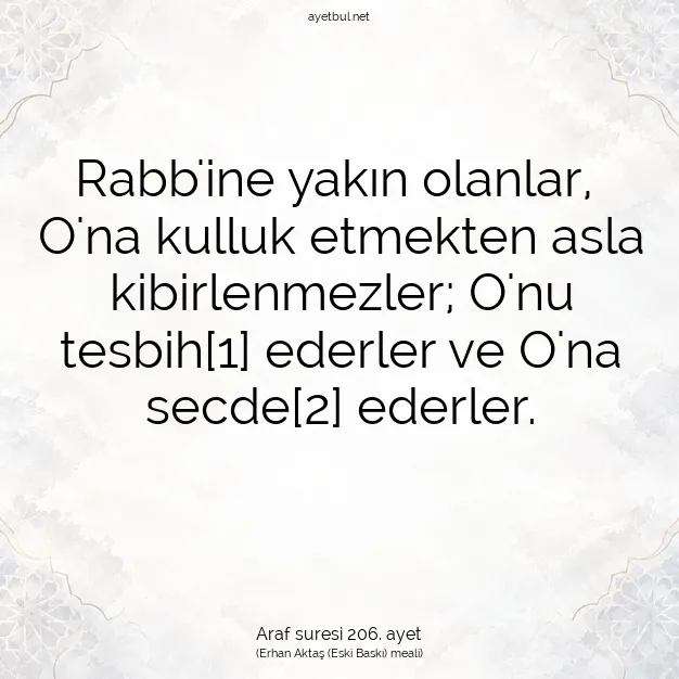 Ayetbul | Kuran Mealleri | Quran | Araf suresi 206. ayet