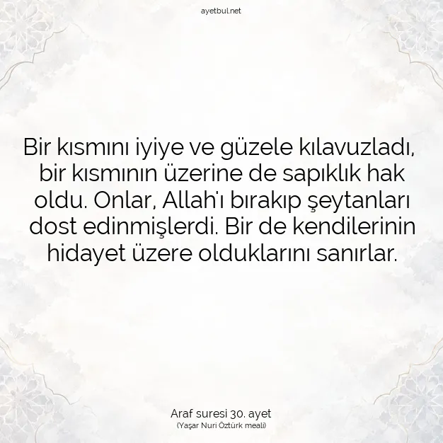 Ayetbul | Kuran Mealleri | Quran | Araf suresi 30. ayet