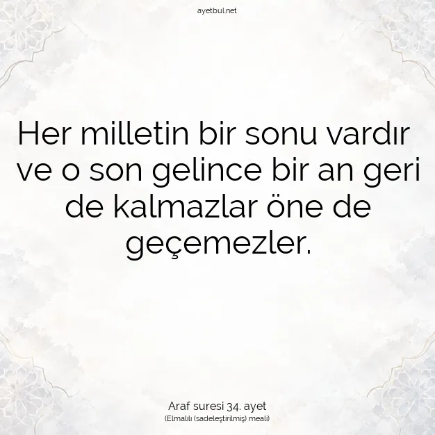 Ayetbul | Kuran Mealleri | Quran | Araf suresi 34. ayet