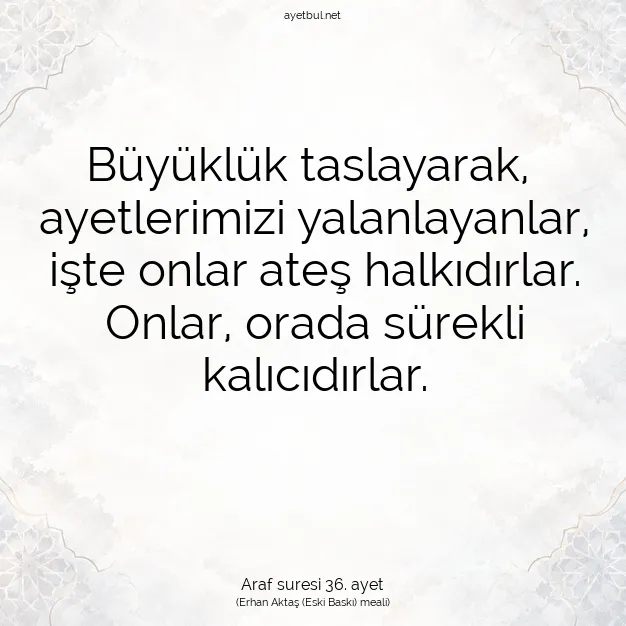 Ayetbul | Kuran Mealleri | Quran | Araf suresi 36. ayet