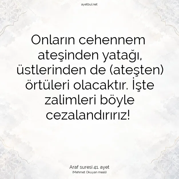 Ayetbul | Kuran Mealleri | Quran | Araf suresi 41. ayet