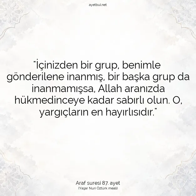 Ayetbul | Kuran Mealleri | Quran | Araf suresi 87. ayet