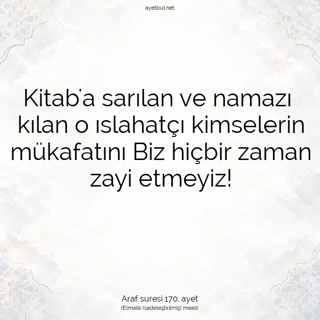 Ayetbul | Kuran Mealleri | Quran | Araf suresi 170. ayet