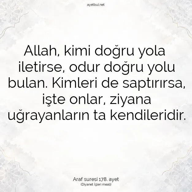 Ayetbul | Kuran Mealleri | Quran | Araf suresi 178. ayet
