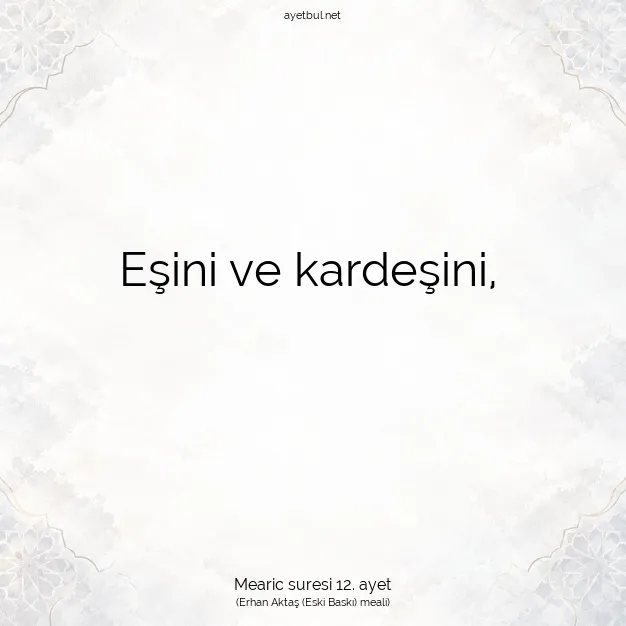 Ayetbul | Kuran Mealleri | Quran | Mearic suresi 12. ayet