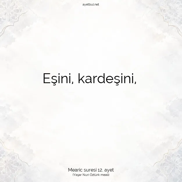 Ayetbul | Kuran Mealleri | Quran | Mearic suresi 12. ayet