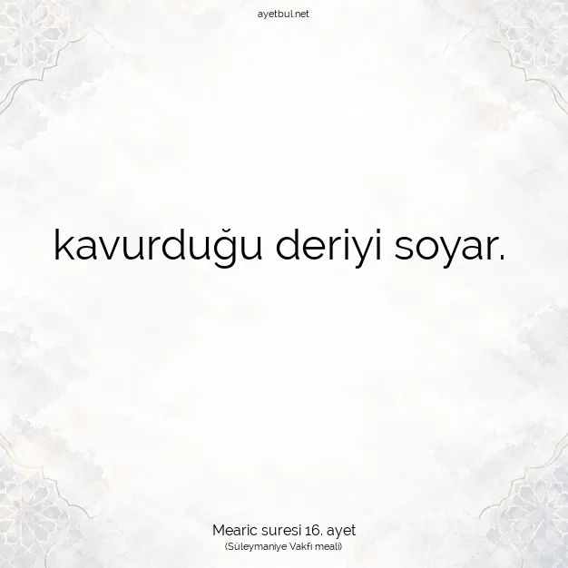 Ayetbul | Kuran Mealleri | Quran | Mearic suresi 16. ayet