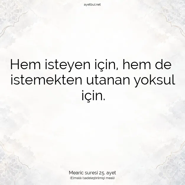 Ayetbul | Kuran Mealleri | Quran | Mearic suresi 25. ayet
