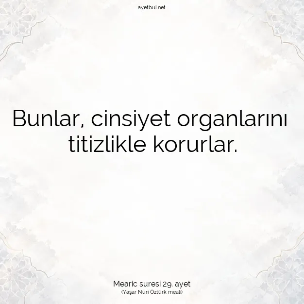 Ayetbul | Kuran Mealleri | Quran | Mearic suresi 29. ayet