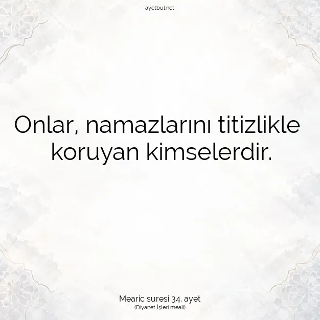 Ayetbul | Kuran Mealleri | Quran | Mearic suresi 34. ayet
