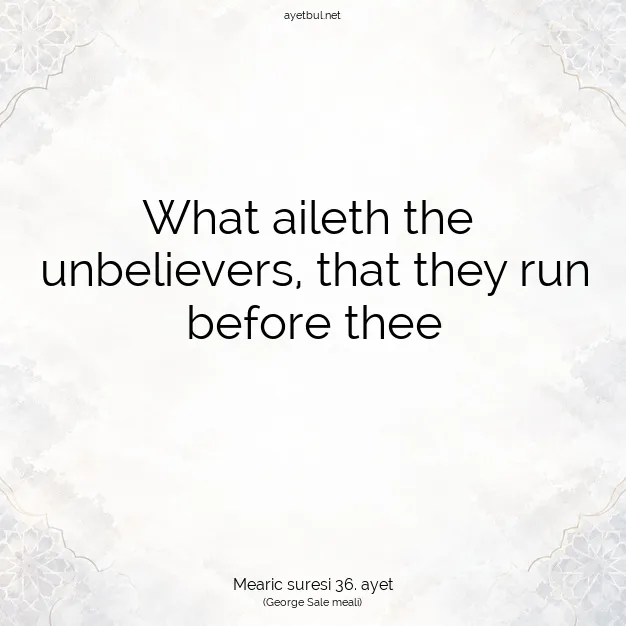Ayetbul | Kuran Mealleri | Quran | Mearic suresi 36. ayet
