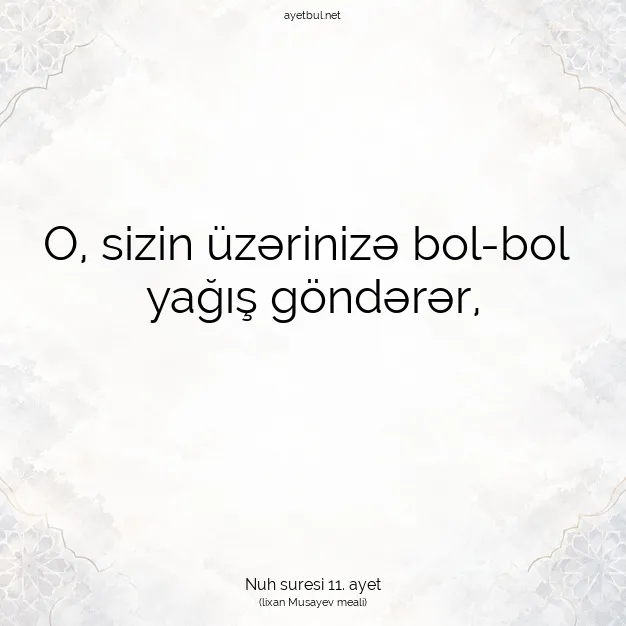 Ayetbul | Kuran Mealleri | Quran | Nuh suresi 11. ayet