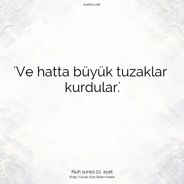 Ayetbul | Kuran Mealleri | Quran | Nuh suresi 22. ayet