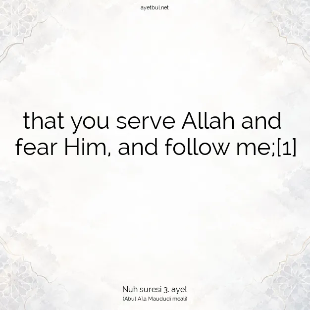 Ayetbul | Kuran Mealleri | Quran | Nuh suresi 3. ayet