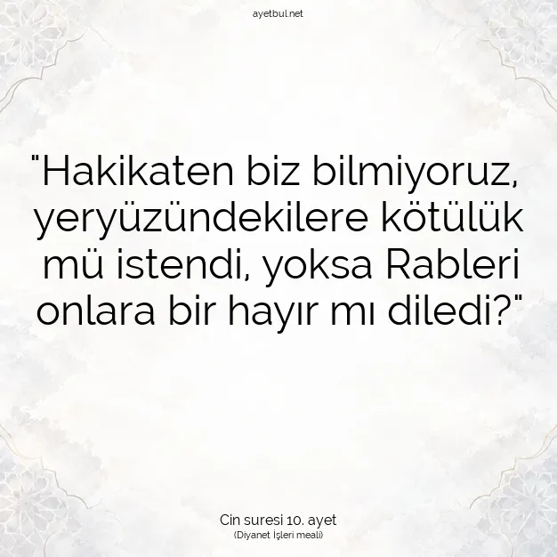 Ayetbul | Kuran Mealleri | Quran | Cin suresi 10. ayet