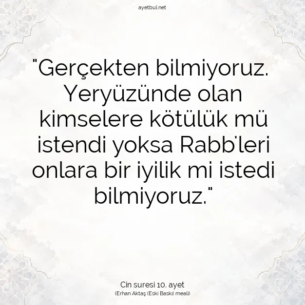 Ayetbul | Kuran Mealleri | Quran | Cin suresi 10. ayet