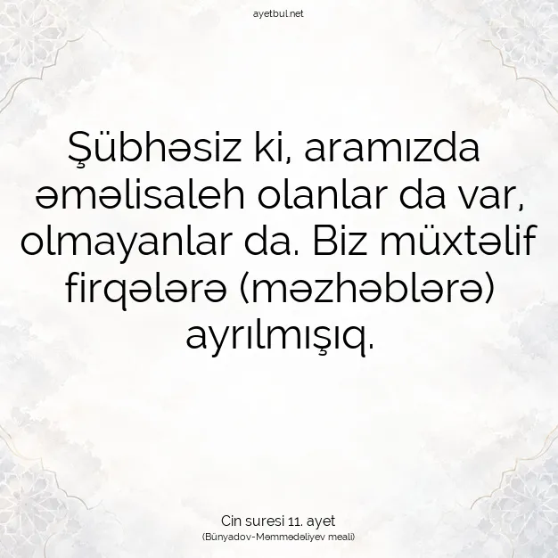 Ayetbul | Kuran Mealleri | Quran | Cin suresi 11. ayet