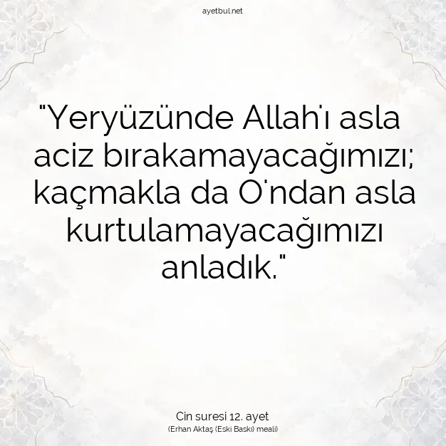 Ayetbul | Kuran Mealleri | Quran | Cin suresi 12. ayet