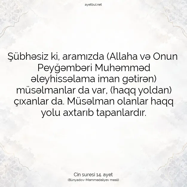 Ayetbul | Kuran Mealleri | Quran | Cin suresi 14. ayet