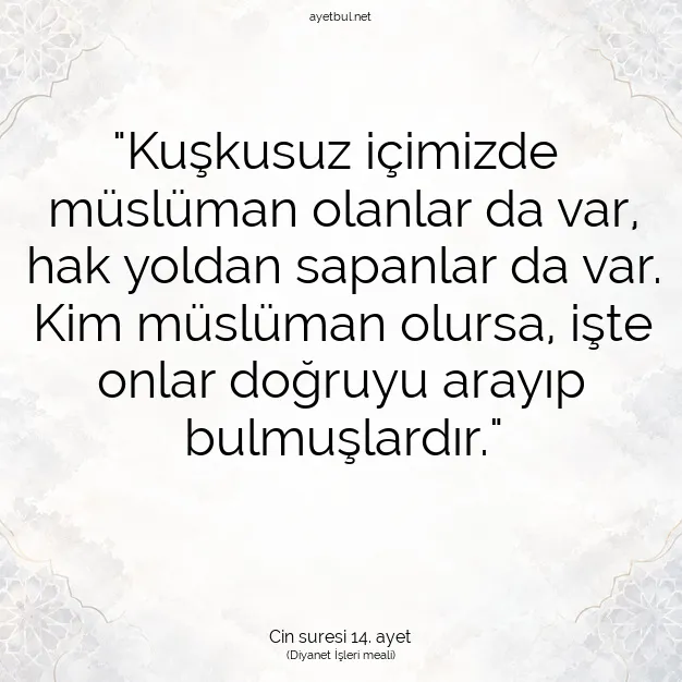 Ayetbul | Kuran Mealleri | Quran | Cin suresi 14. ayet