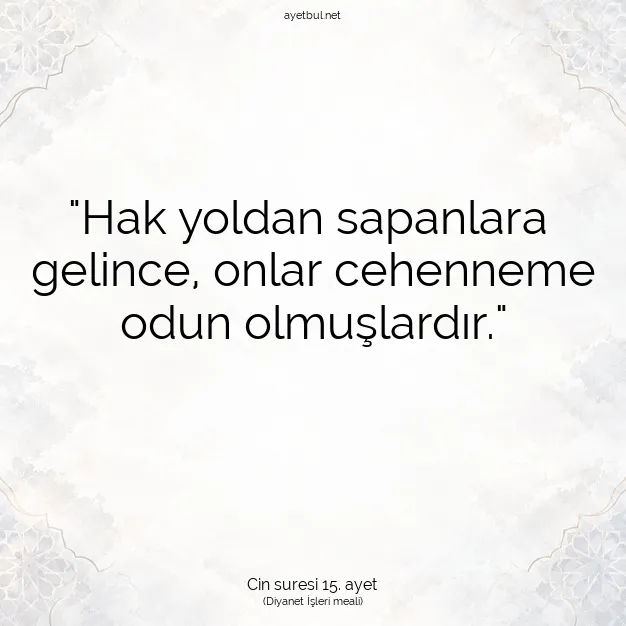 Ayetbul | Kuran Mealleri | Quran | Cin suresi 15. ayet