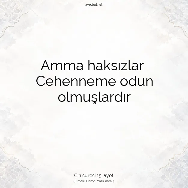 Ayetbul | Kuran Mealleri | Quran | Cin suresi 15. ayet