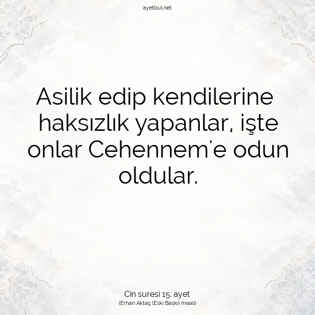 Ayetbul | Kuran Mealleri | Quran | Cin suresi 15. ayet