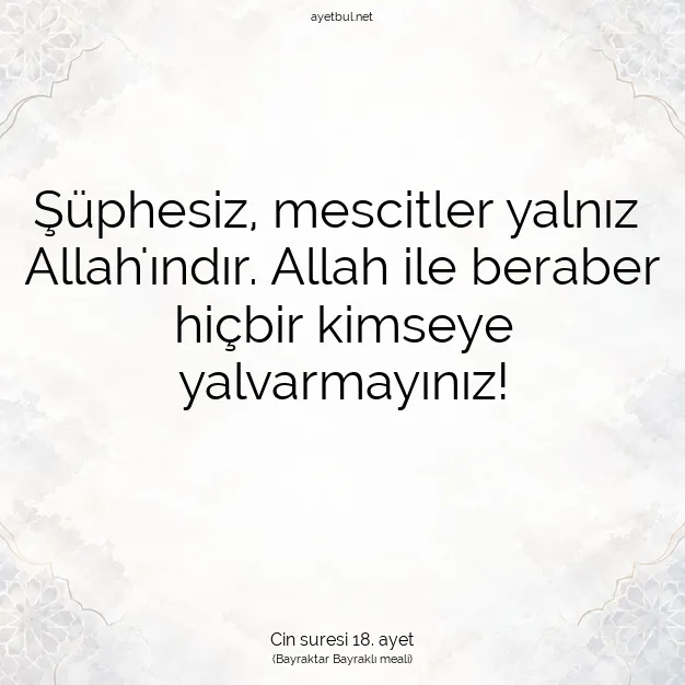 Ayetbul | Kuran Mealleri | Quran | Cin suresi 18. ayet