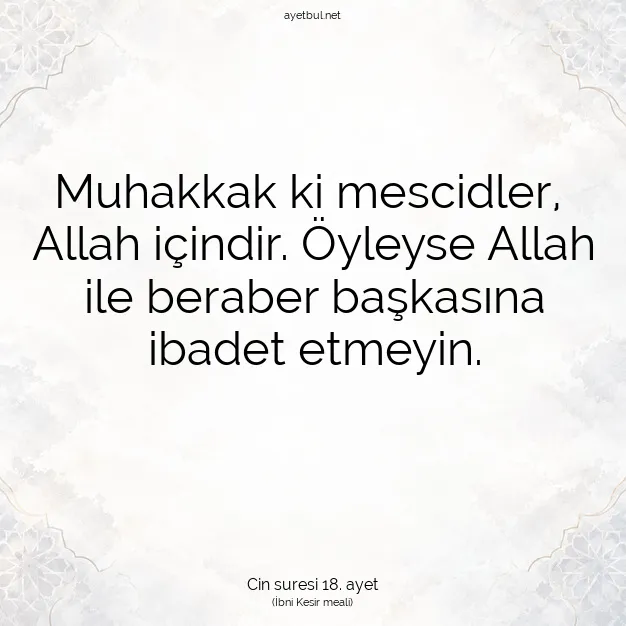 Ayetbul | Kuran Mealleri | Quran | Cin suresi 18. ayet