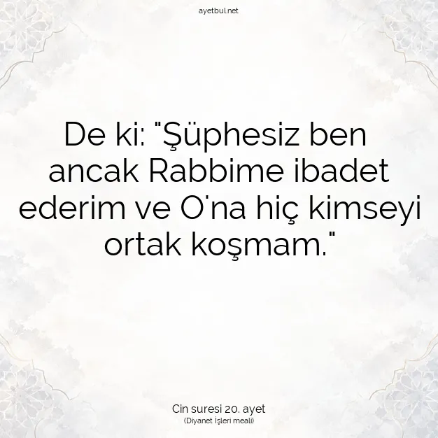 Ayetbul | Kuran Mealleri | Quran | Cin suresi 20. ayet
