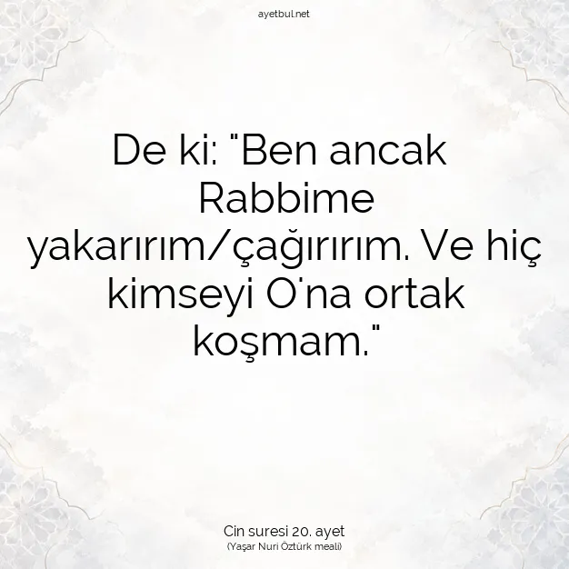 Ayetbul | Kuran Mealleri | Quran | Cin suresi 20. ayet