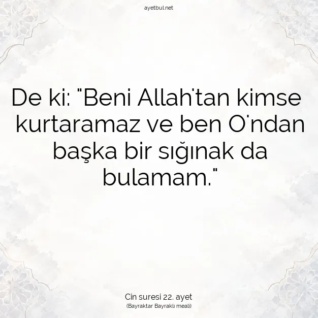 Ayetbul | Kuran Mealleri | Quran | Cin suresi 22. ayet