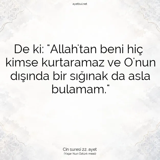 Ayetbul | Kuran Mealleri | Quran | Cin suresi 22. ayet