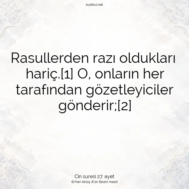 Ayetbul | Kuran Mealleri | Quran | Cin suresi 27. ayet