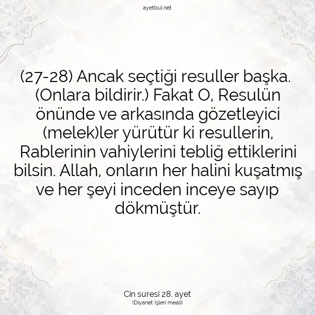 Ayetbul | Kuran Mealleri | Quran | Cin suresi 28. ayet