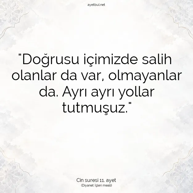 Ayetbul | Kuran Mealleri | Quran | Cin suresi 11. ayet