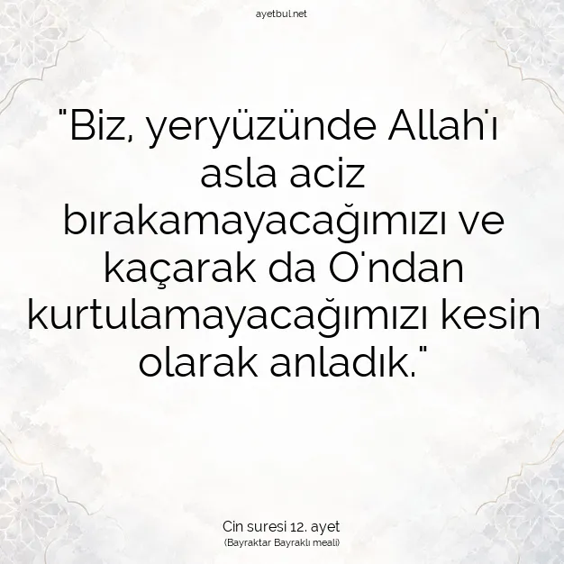 Ayetbul | Kuran Mealleri | Quran | Cin suresi 12. ayet