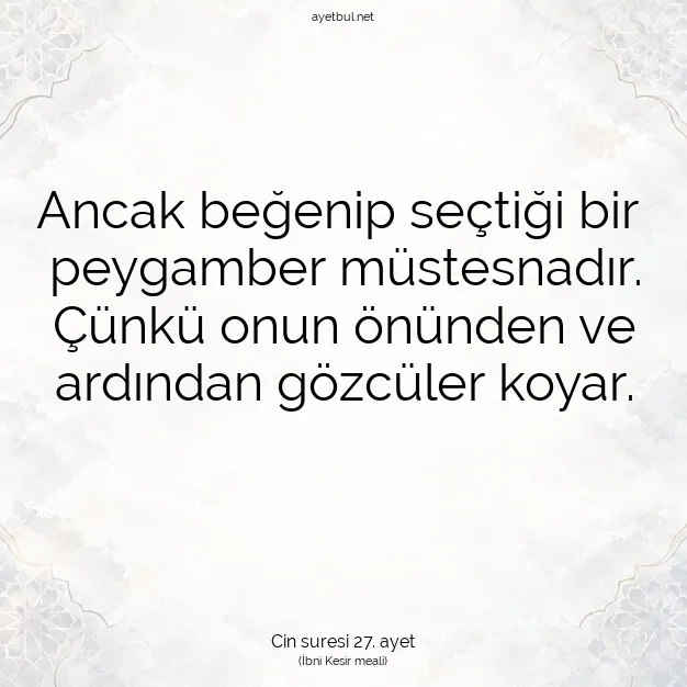 Ayetbul | Kuran Mealleri | Quran | Cin suresi 27. ayet