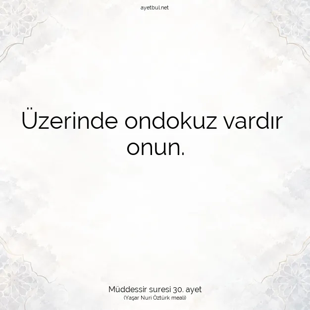 Ayetbul | Kuran Mealleri | Quran | Müddessir suresi 30. ayet